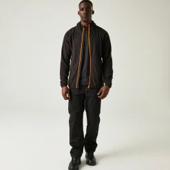 Men's Navigate Full-Zip Fleece | Black Orange Pop