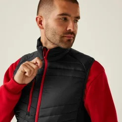 Men's Navigate Hybrid Bodywarmer | Black Classic Red