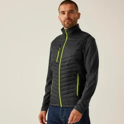 Men's Navigate Hybrid Bodywarmer | Black Lime Green