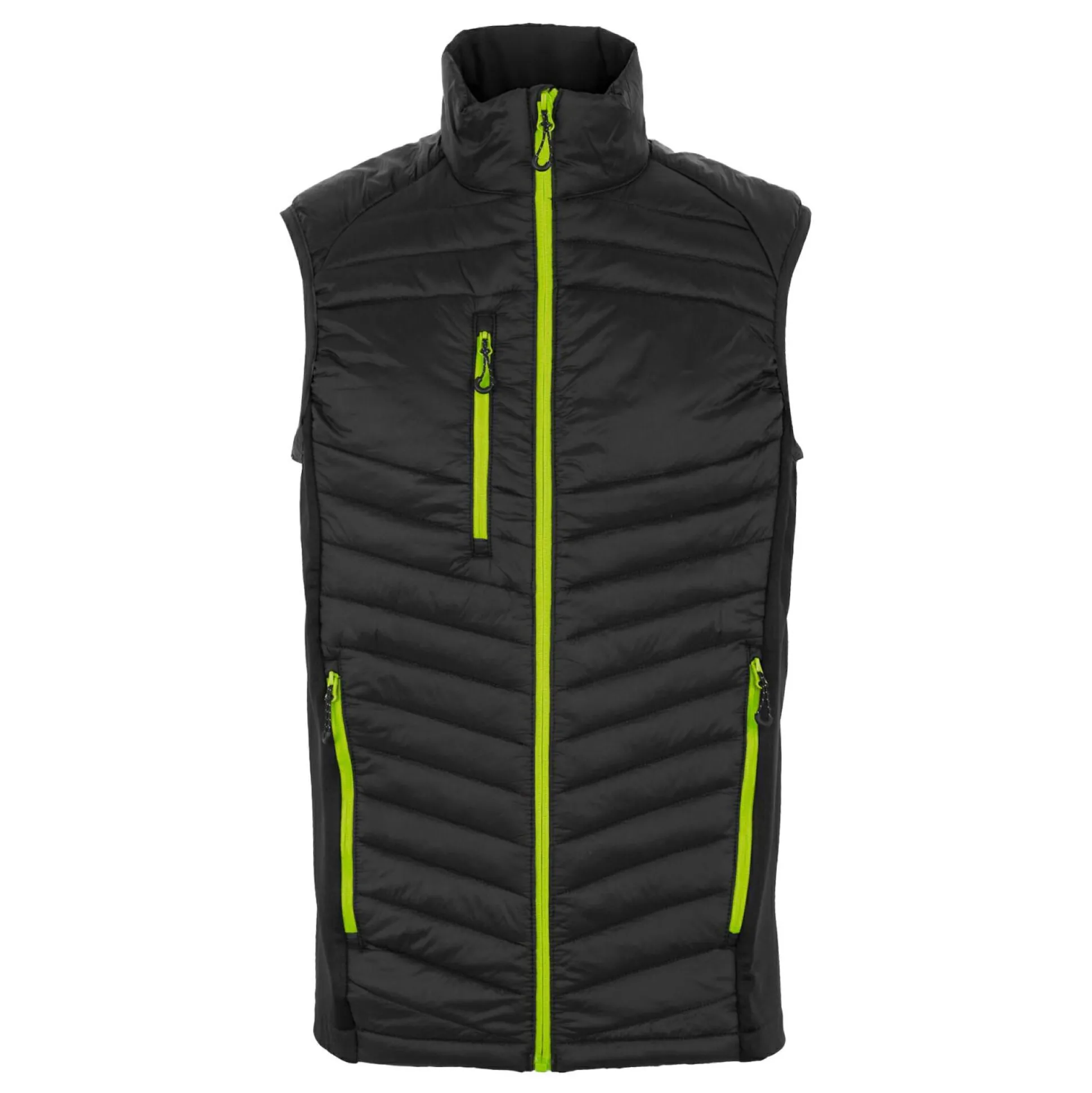 Men's Navigate Hybrid Bodywarmer | Black Lime Green