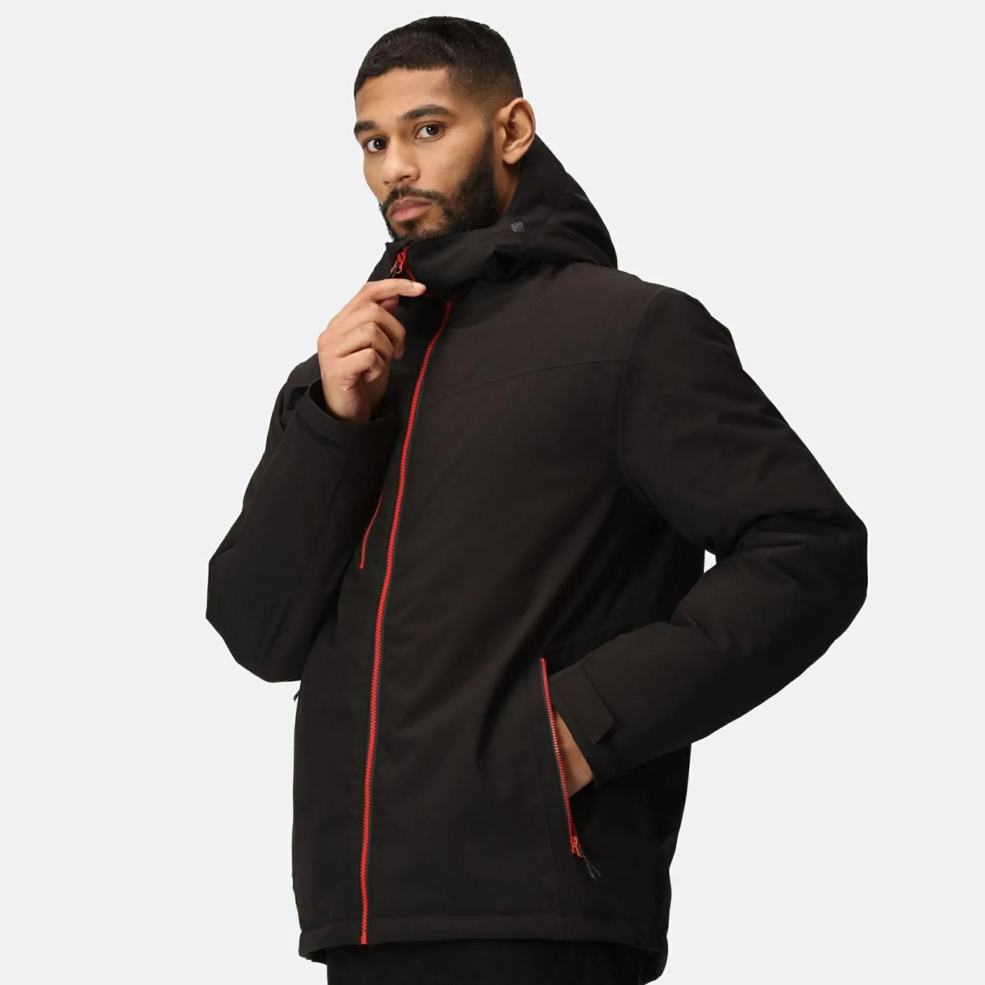 Men's Navigate Insulated Jacket | Black Classic Red