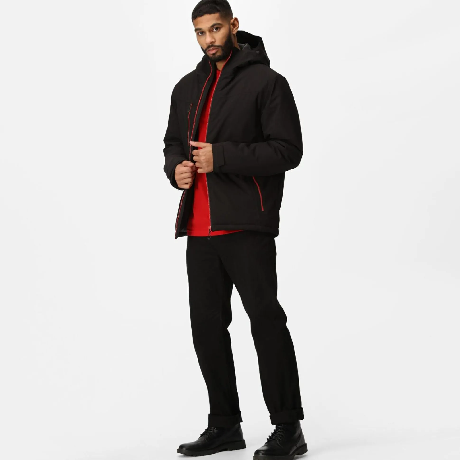 Men's Navigate Insulated Jacket | Black Classic Red