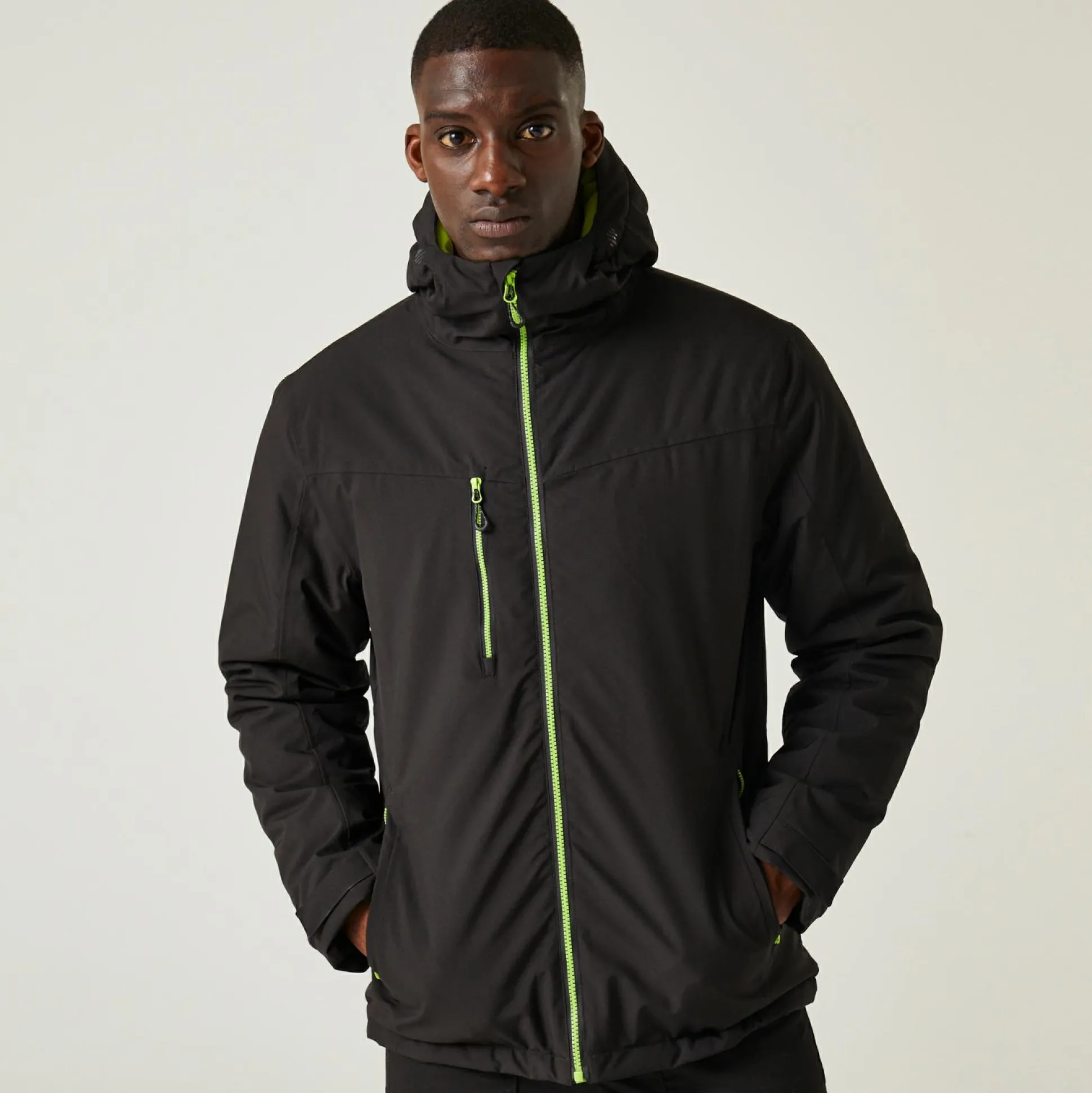 Men's Navigate Insulated Jacket | Black Lime Green