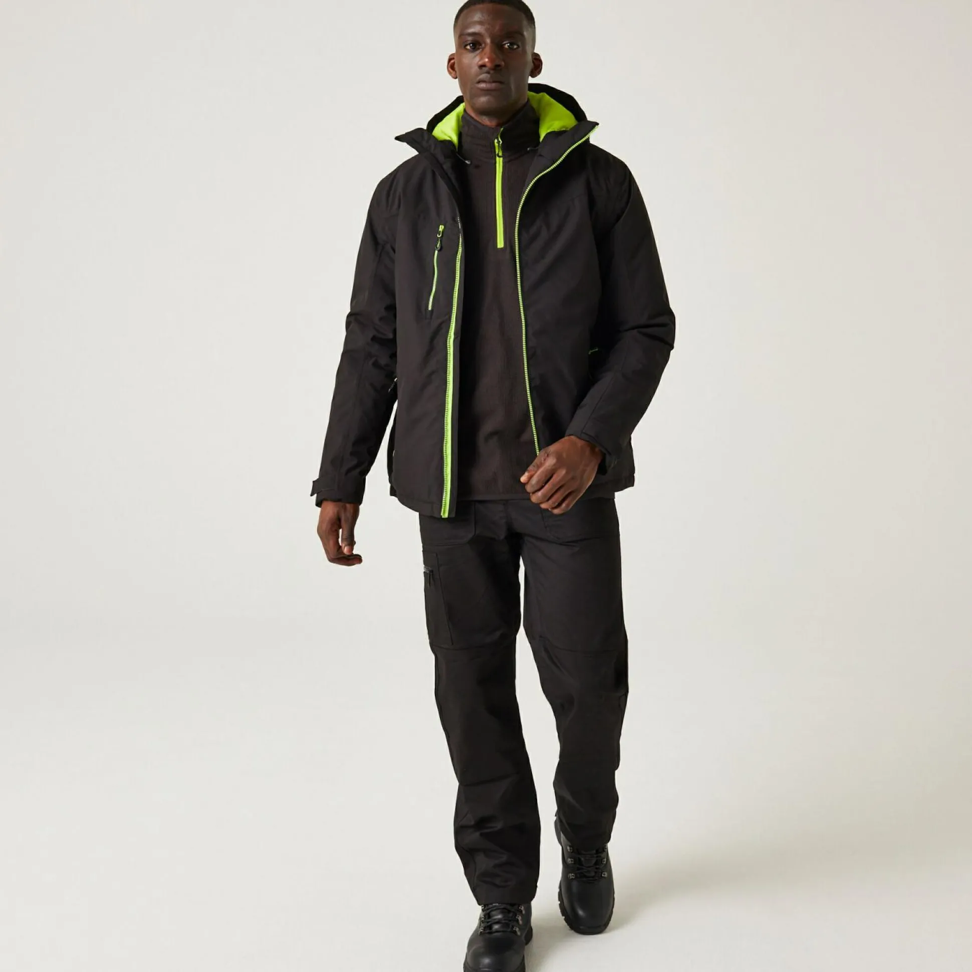 Men's Navigate Insulated Jacket | Black Lime Green