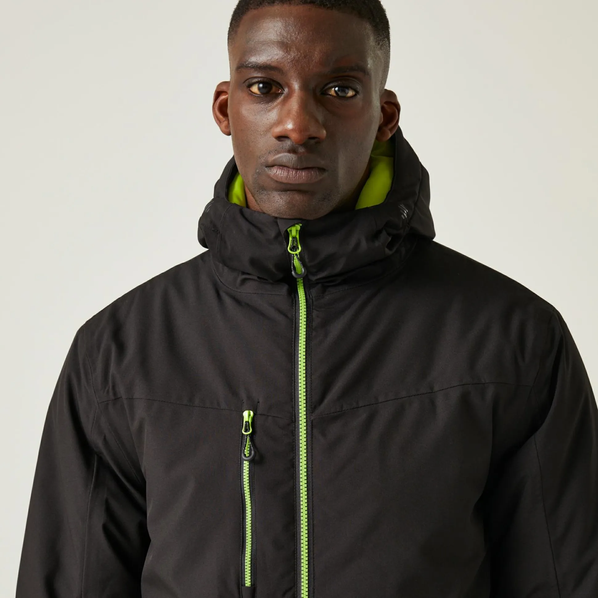 Men's Navigate Insulated Jacket | Black Lime Green