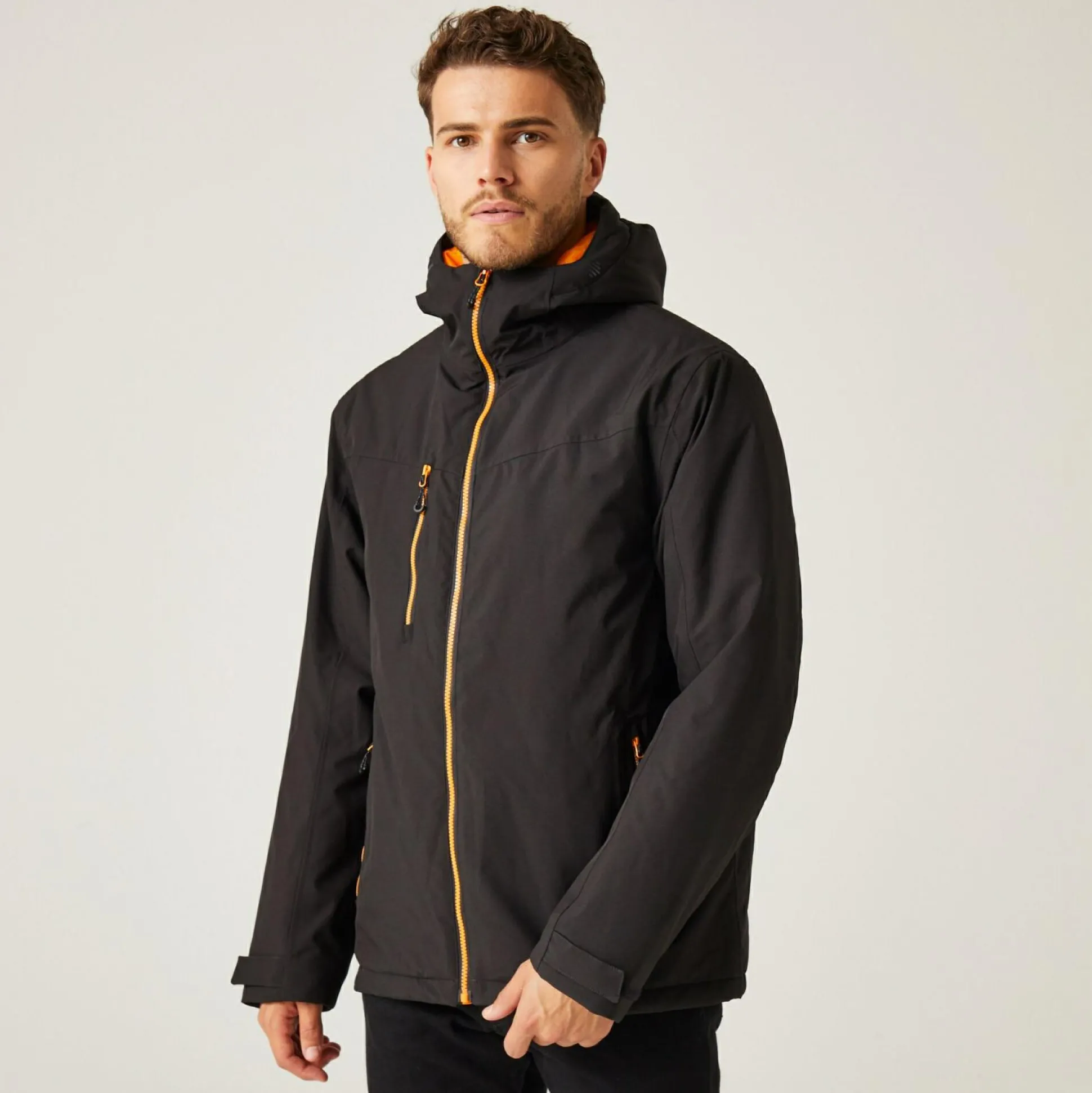 Men's Navigate Insulated Jacket | Black Orange Pop