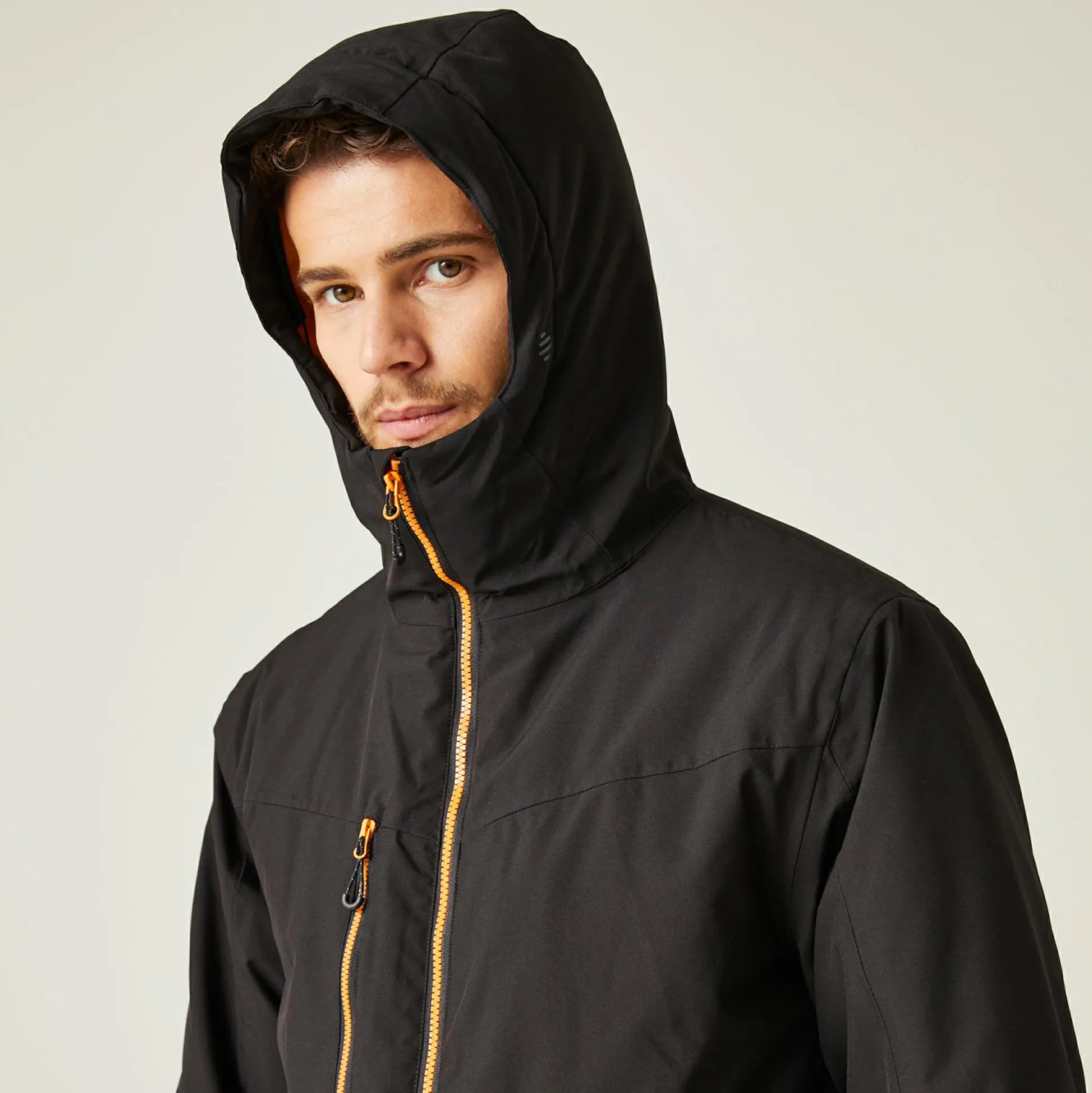 Men's Navigate Insulated Jacket | Black Orange Pop