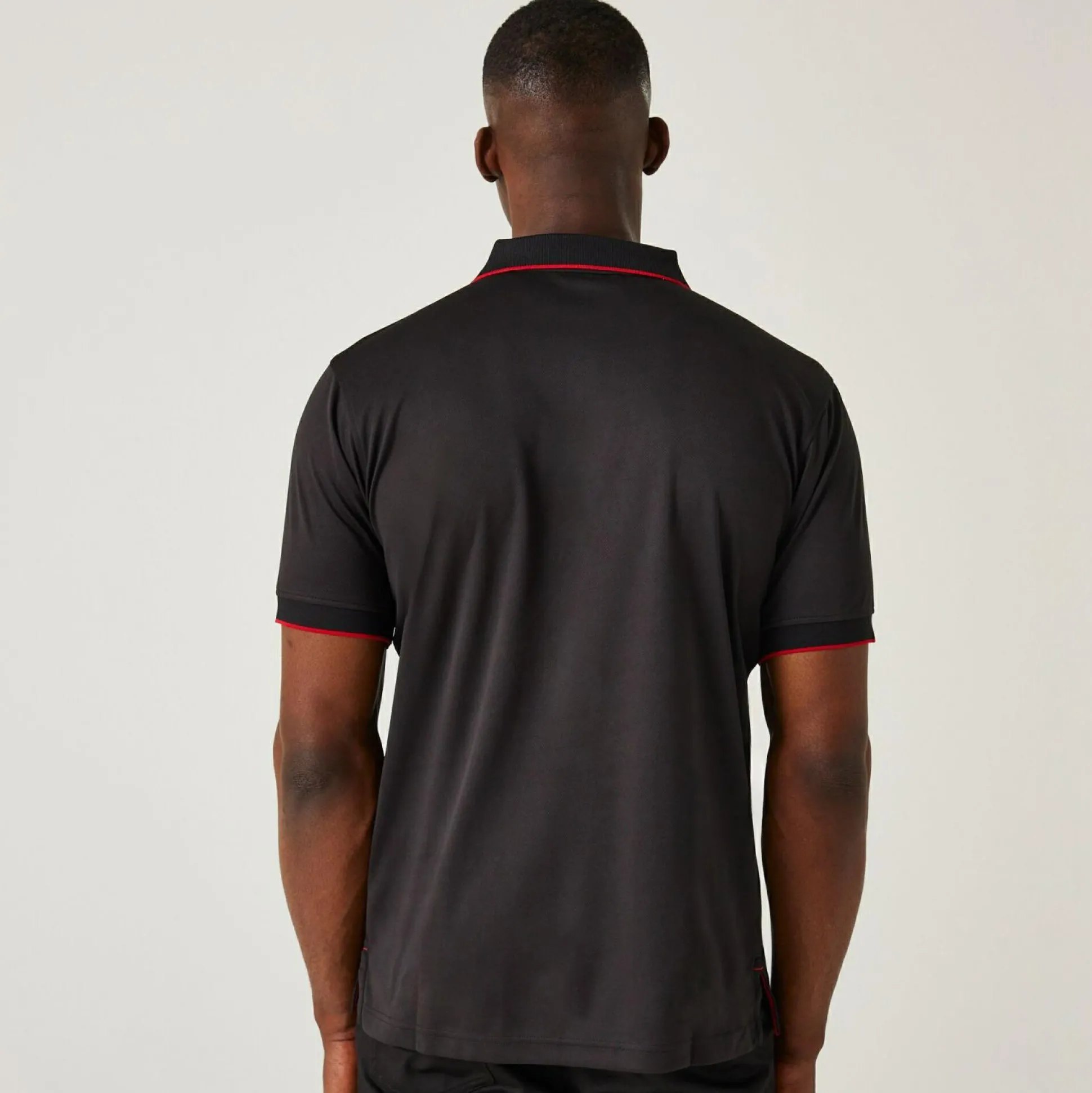 Men's Navigate Short Sleeve Polo Shirt | Black Classic Red