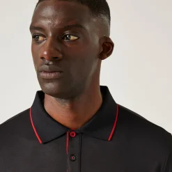 Men's Navigate Short Sleeve Polo Shirt | Black Classic Red