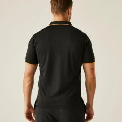 Men's Navigate Short Sleeve Polo Shirt | Black Orange Pop
