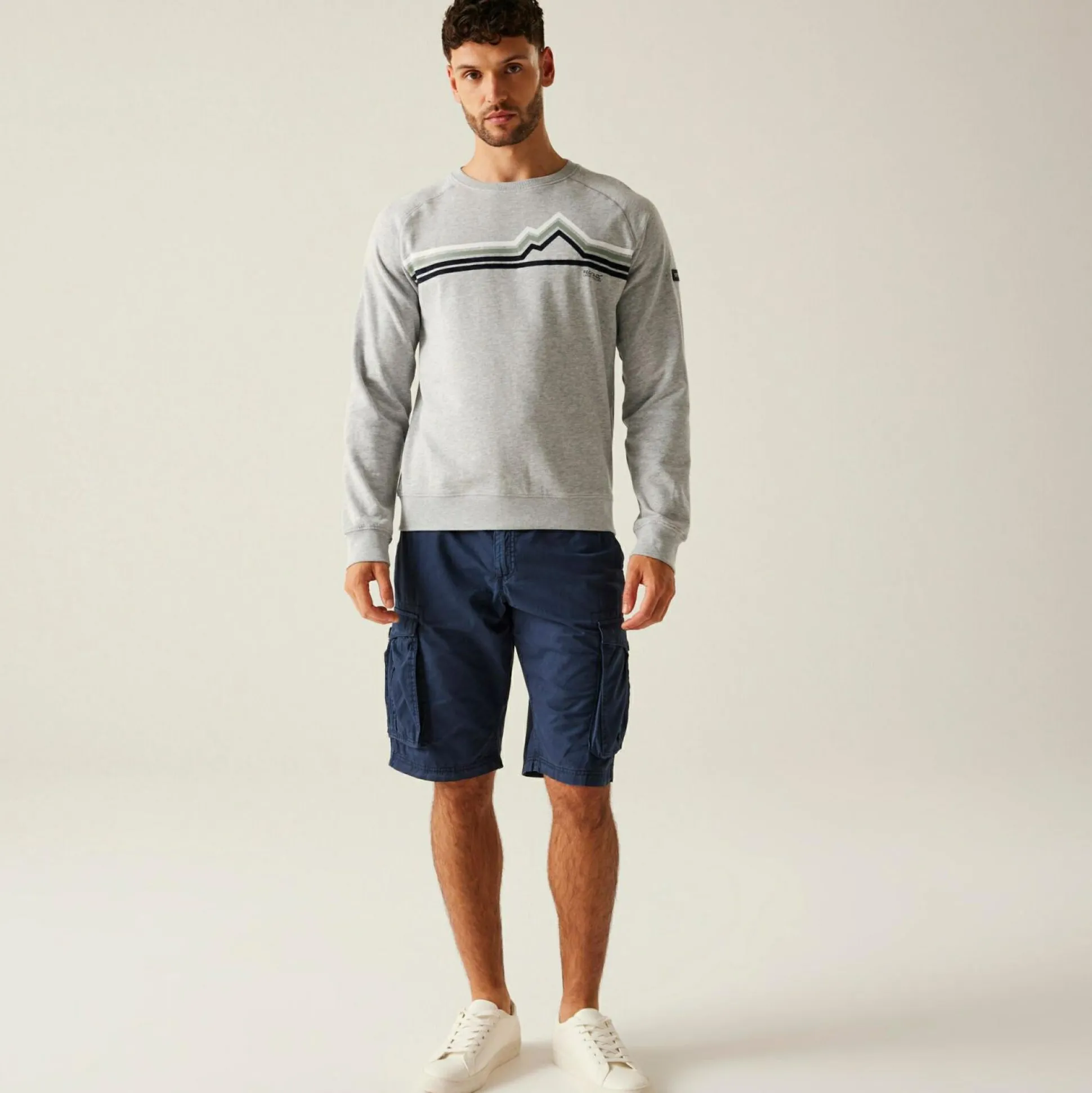 Men's Nithsdale Crewneck Sweatshirt | Grey Marl Linear Mountain
