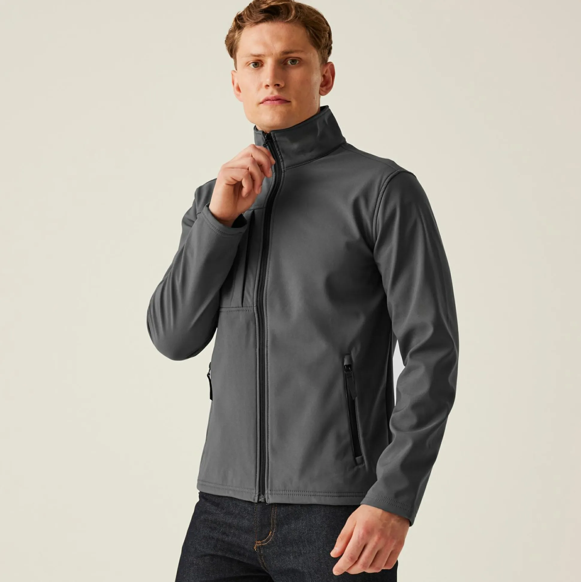 Men's Octagon II Printable 3 Layer Membrane Softshell Jacket | Seal Grey Black