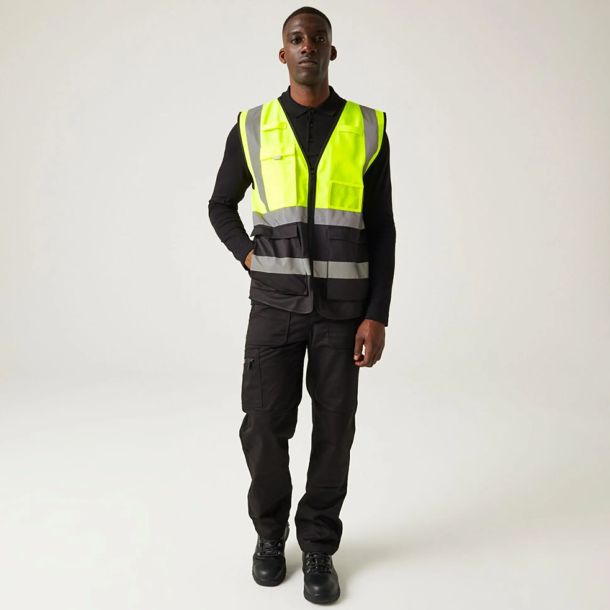 Men's Pro HI-VIS Executive Vest | Yellow Black