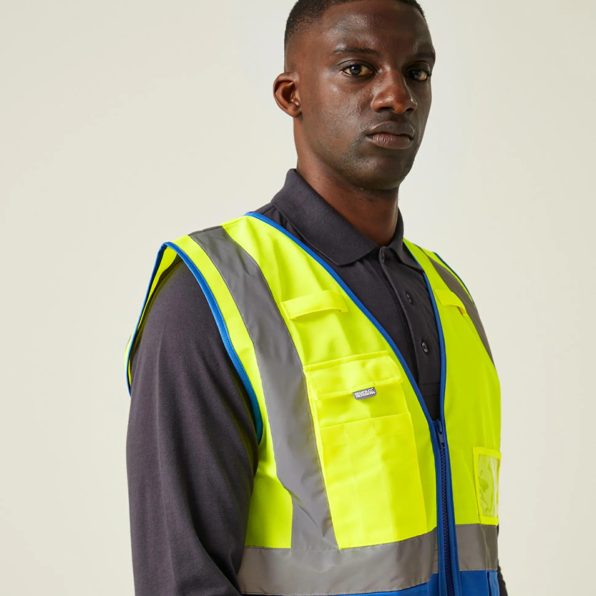 Men's Pro HI-VIS Executive Vest | Yellow Royal Blue