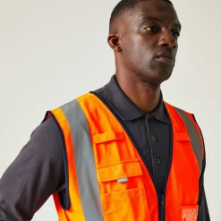 Men's Pro HI-VIS Executive Vest | Orange Navy