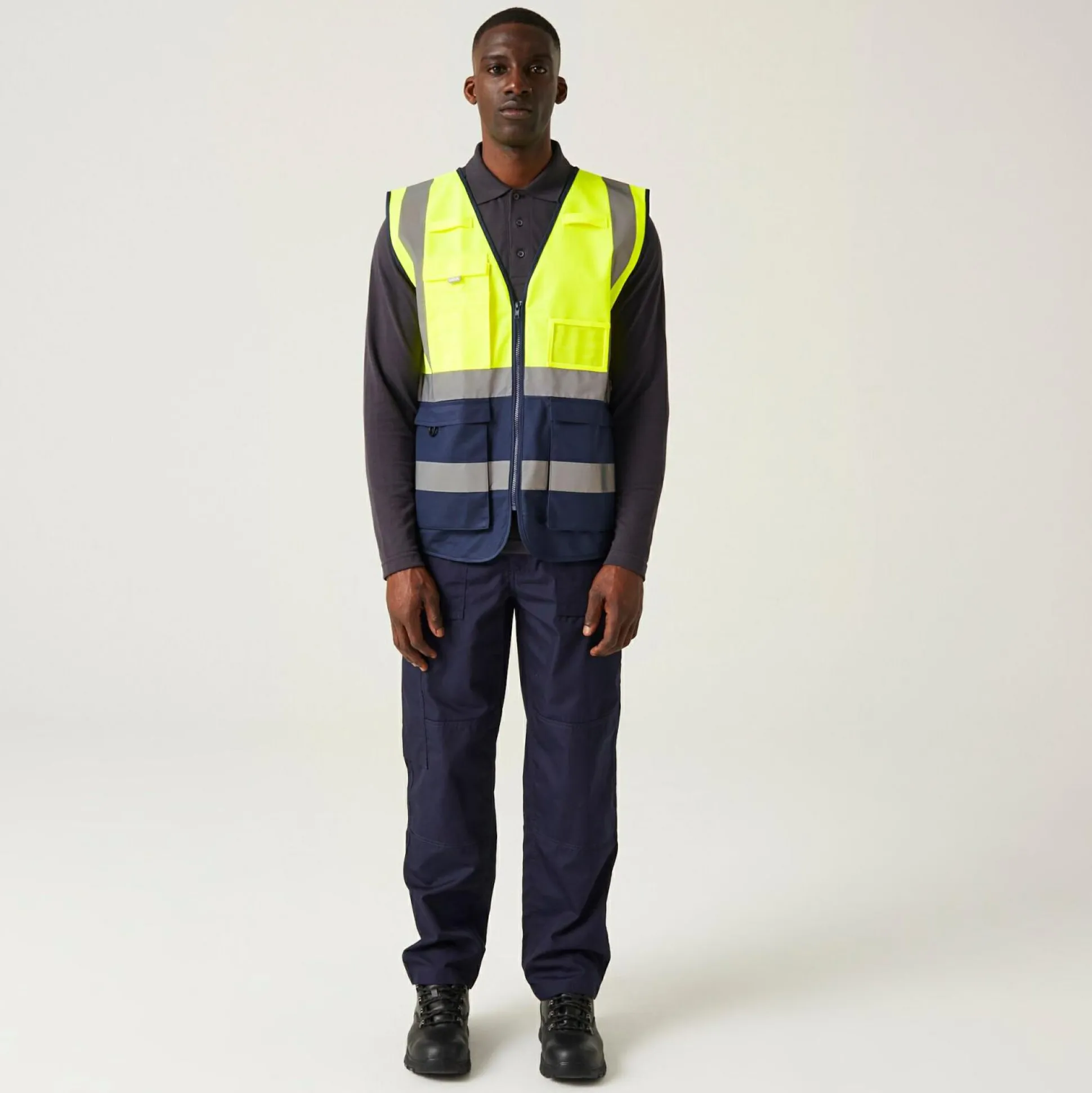 Men's Pro HI-VIS Executive Vest | Yellow Navy