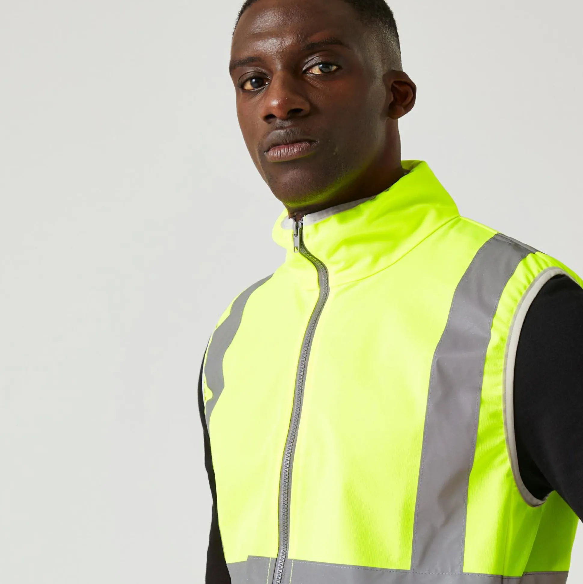 Men's Pro HI-VIS Full Zip Gilet | Yellow Orange