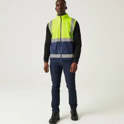 Men's Pro HI-VIS Full Zip Gilet | Yellow Navy