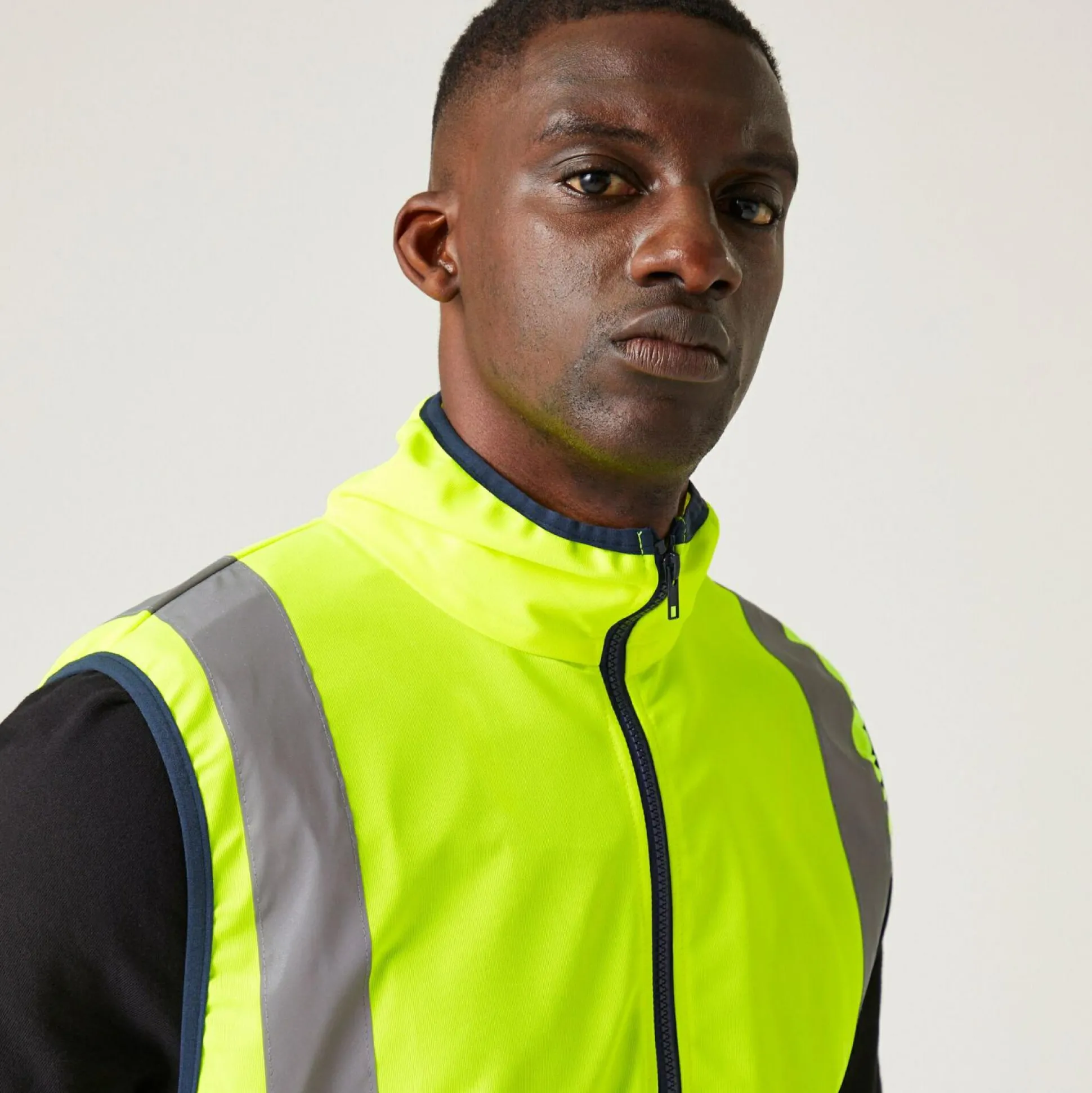 Men's Pro HI-VIS Full Zip Gilet | Yellow Navy