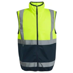 Men's Pro HI-VIS Full Zip Gilet | Yellow Navy