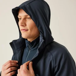 Men's Repeller Lined Softshell Hooded Jacket | Navy
