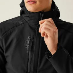 Men's Repeller Lined Softshell Hooded Jacket | Black