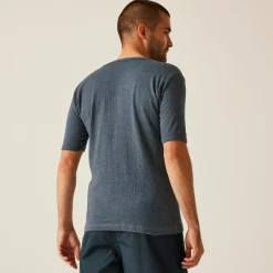 Men's Short Sleeve Thermal Vest | Denim Blue