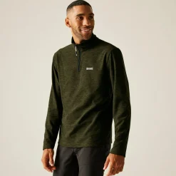 Men's Thompson Marl Half Zip Fleece | Olive Green