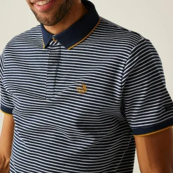 Men's Tiver Polo Shirt | Navy Stone White Stripe
