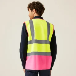 Men's Two Tone Hi-Vis Vest | Yellow/Pink