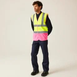 Men's Two Tone Hi-Vis Vest | Yellow/Pink