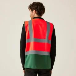 Men's Two Tone Hi-Vis Vest | Red/Green
