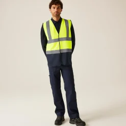 Men's Two Tone Hi-Vis Vest | Yellow/Navy
