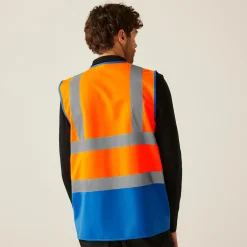 Men's Two Tone Hi-Vis Vest | Orange/Blue
