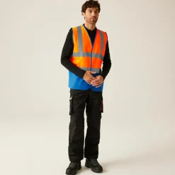 Men's Two Tone Hi-Vis Vest | Orange/Blue