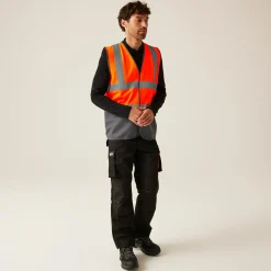 Men's Two Tone Hi-Vis Vest | Orange/Grey