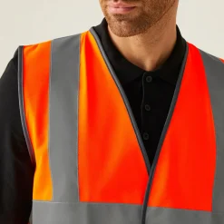 Men's Two Tone Hi-Vis Vest | Orange/Grey