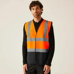 Men's Two Tone Hi-Vis Vest | Orange/Black