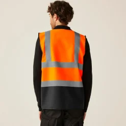 Men's Two Tone Hi-Vis Vest | Orange/Black