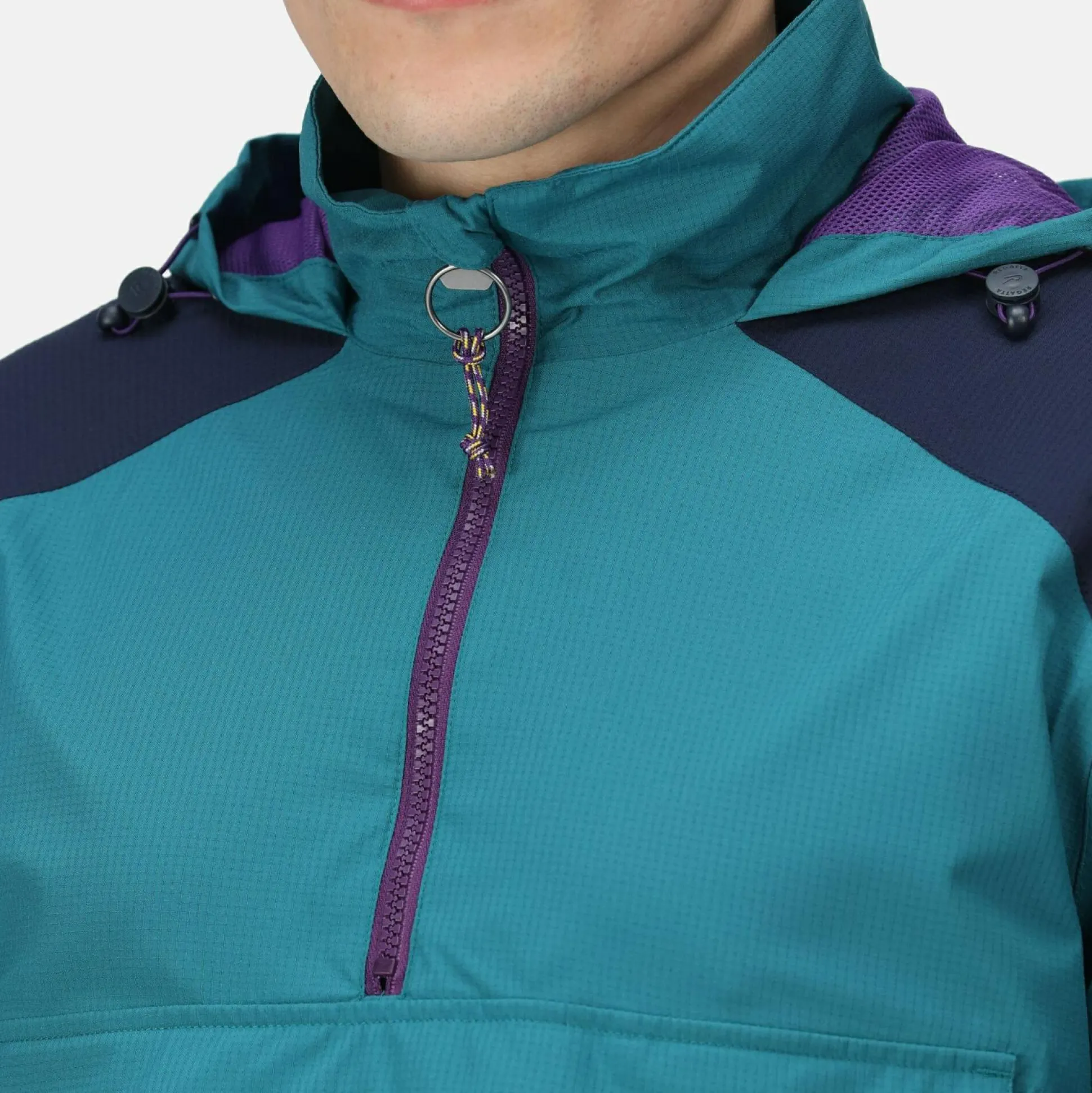 Men's Vintage Overhead Anorak | Black Strong Blue