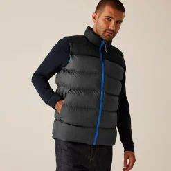 Men's Vintage Puffer Bodywarmer | Seal Grey Black