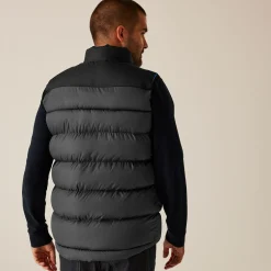 Men's Vintage Puffer Bodywarmer | Seal Grey Black
