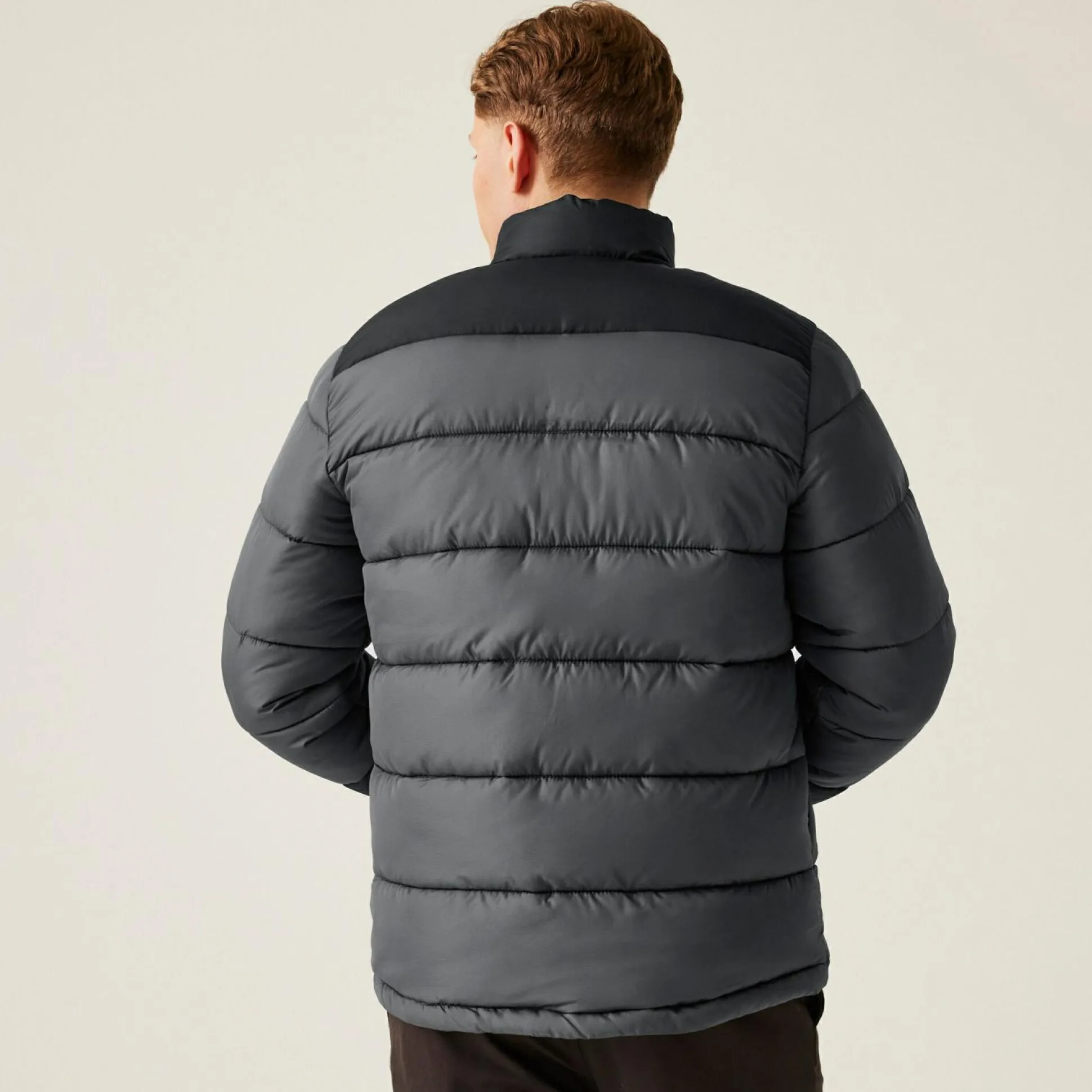 Men's Vintage Puffer Jacket | Seal Grey Black