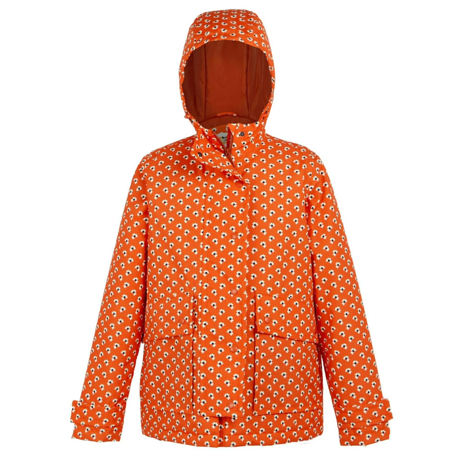 Orla Kiely Mid Length Waterproof Jacket | Clover Red