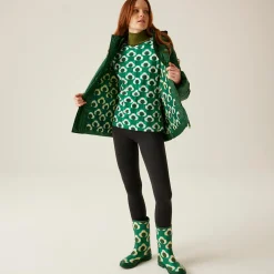 Orla Kiely Oversized Quilted Jacket | Eden Rain Cloud Emerald
