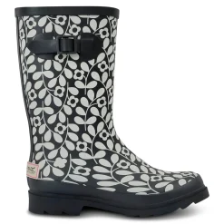 Orla Kiely Quarter Wellies | Jasmine Flower Black