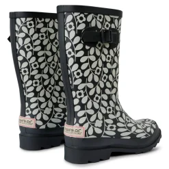 Orla Kiely Quarter Wellies | Jasmine Flower Black