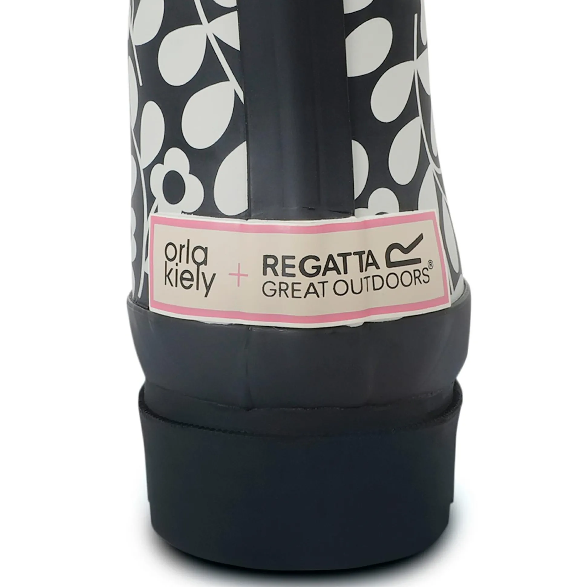 Orla Kiely Quarter Wellies | Jasmine Flower Black