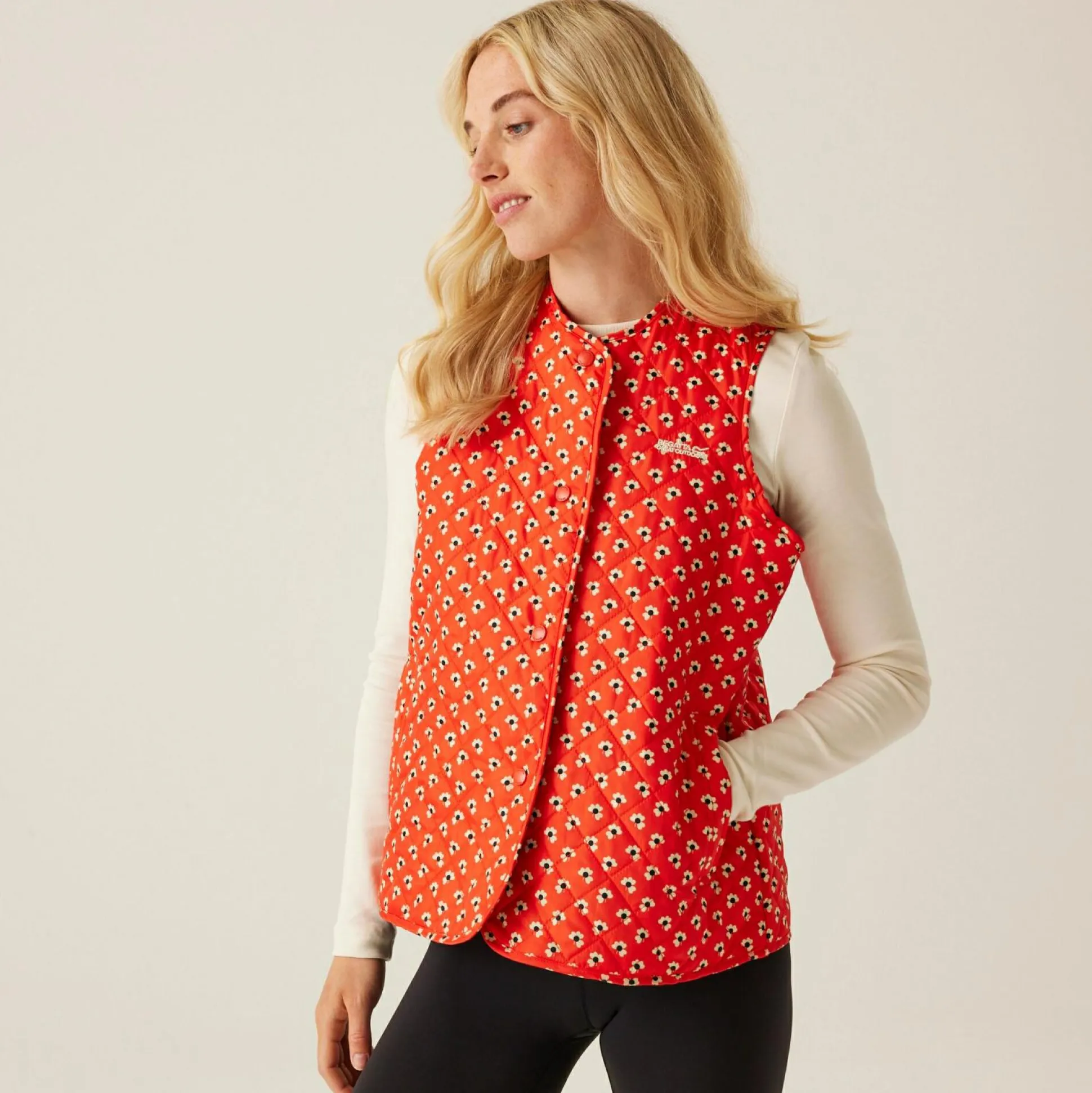 Orla Kiely Quilted Gilet | Clover Red