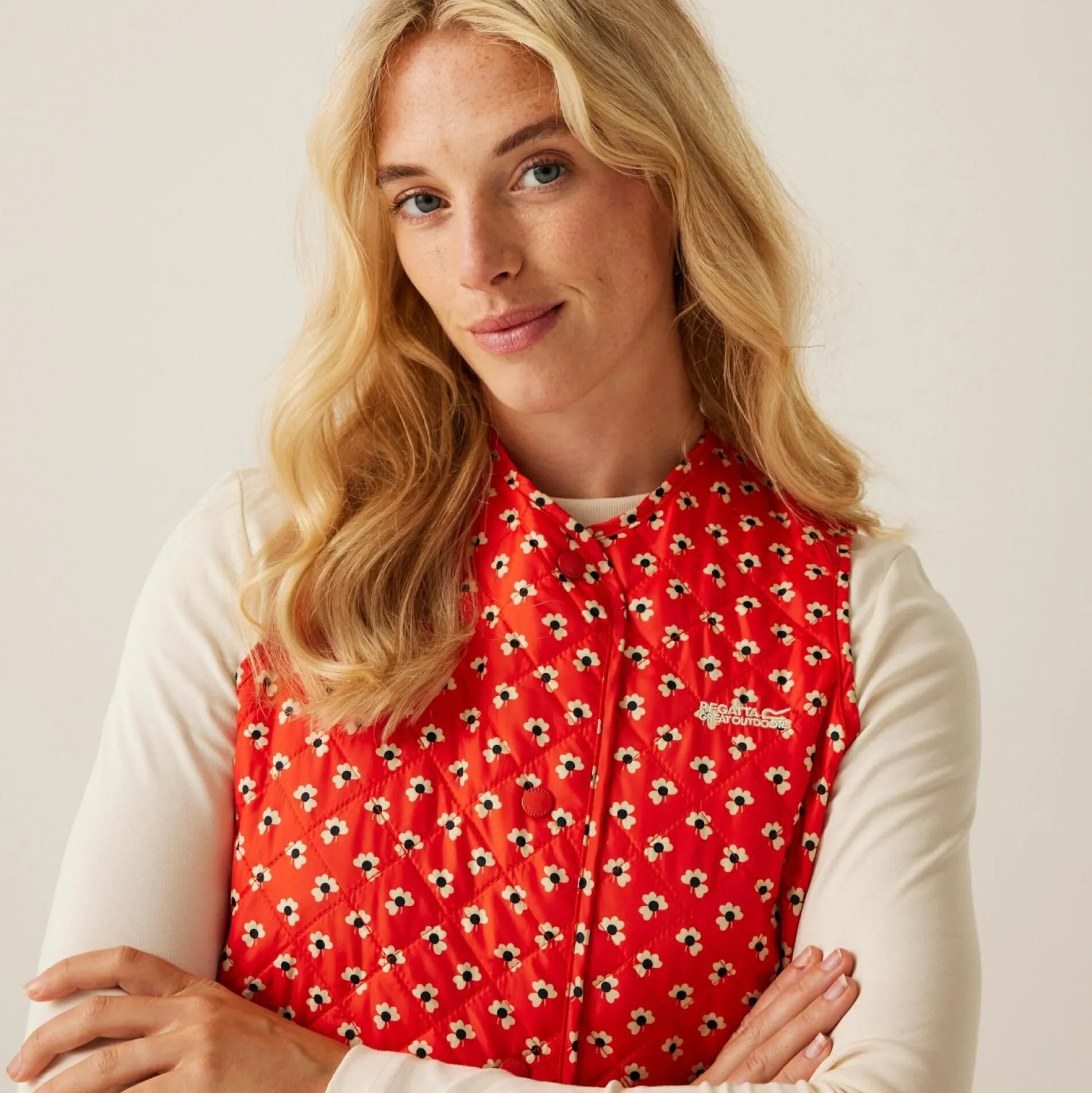 Orla Kiely Quilted Gilet | Clover Red